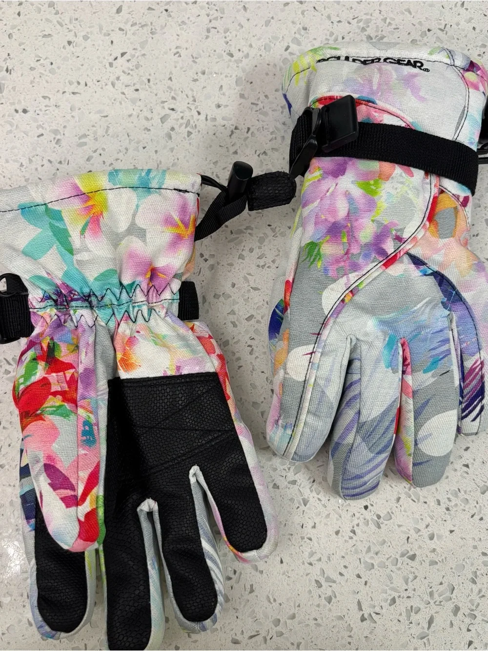 Boulder Gear Youth Medium Floral Snow Gloves